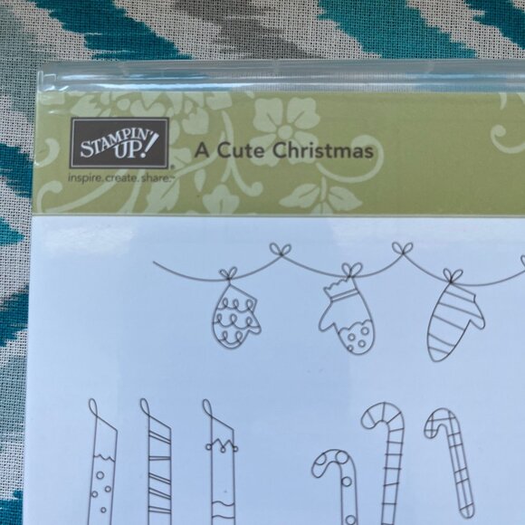 NEW Stampin' Up! A Cute Christmas Clear Mount Cling Stamps, Set of 9 Stamps - Picture 2 of 7